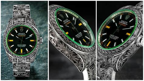 marijuana rolex watch|Jewelry artist hand.